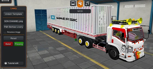 Truck Kontainer Maersk Giga Trailer